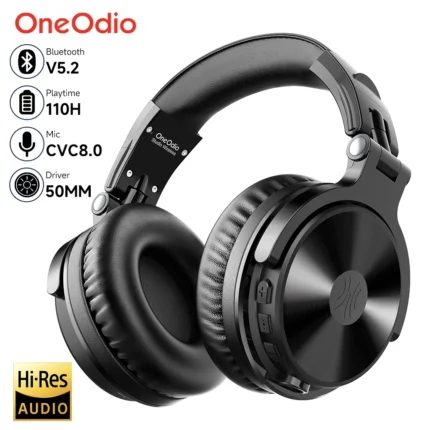 Oneodio Pro-C Bluetooth Wireless Headphones With Mic 110Hr Hi-Res Over Ear Bluetooth 5.2 Headset Earphone For Phone PC Sports